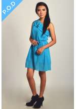 Cyan One Shoulder Dress